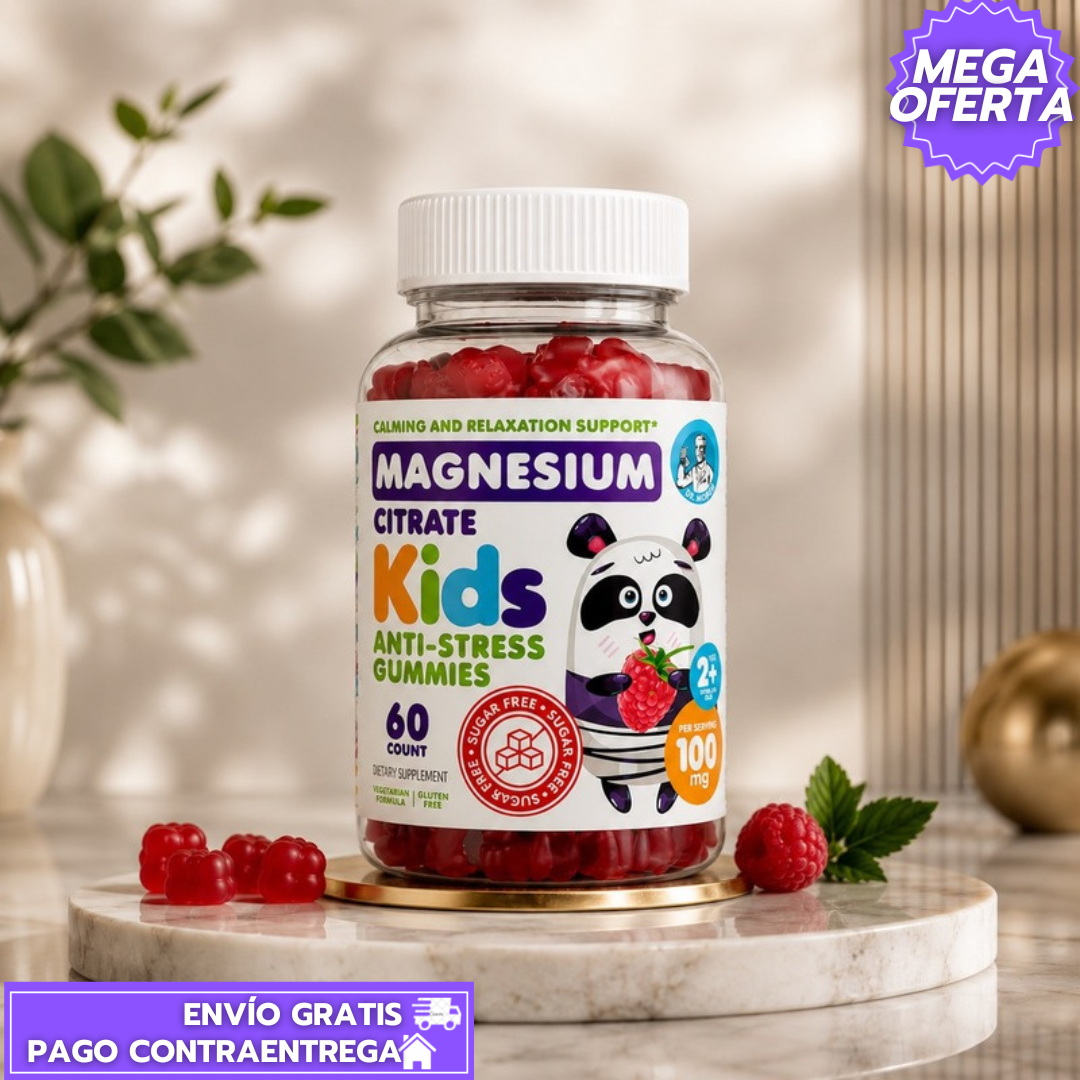 Gomitas de Magnesio: Favorece la relajación y el sueño saludable.