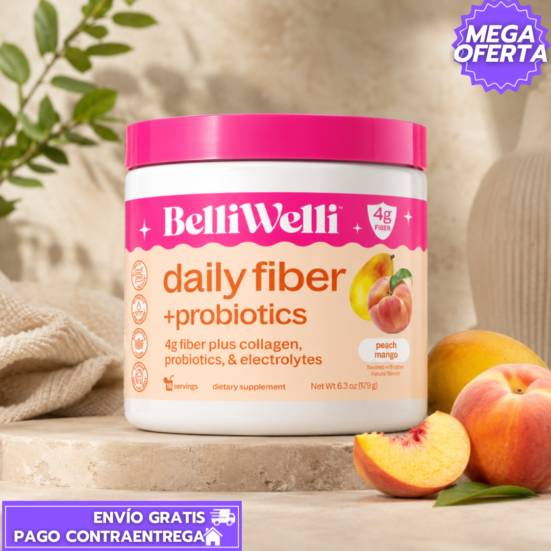 BelliWelli: Fibra en polvo que mejora la digestión y reduce la hinchazón.