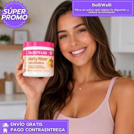 BelliWelli: Fibra en polvo que mejora la digestión y reduce la hinchazón.