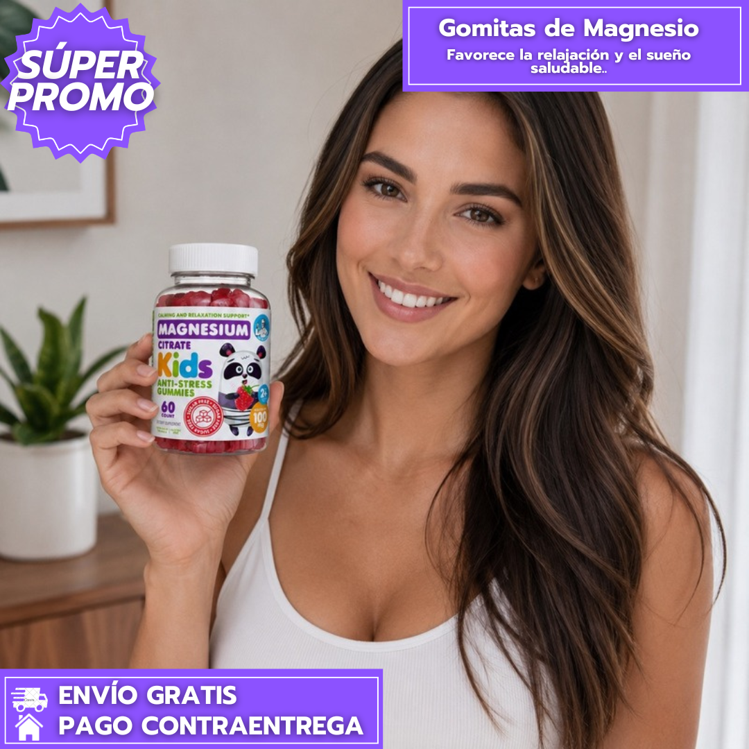 Gomitas de Magnesio: Favorece la relajación y el sueño saludable.