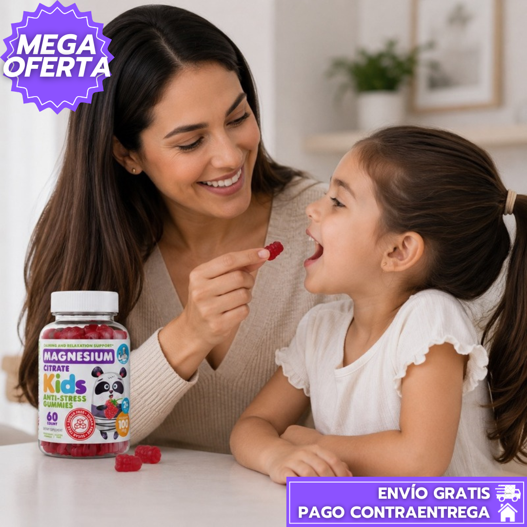 Gomitas de Magnesio: Favorece la relajación y el sueño saludable.