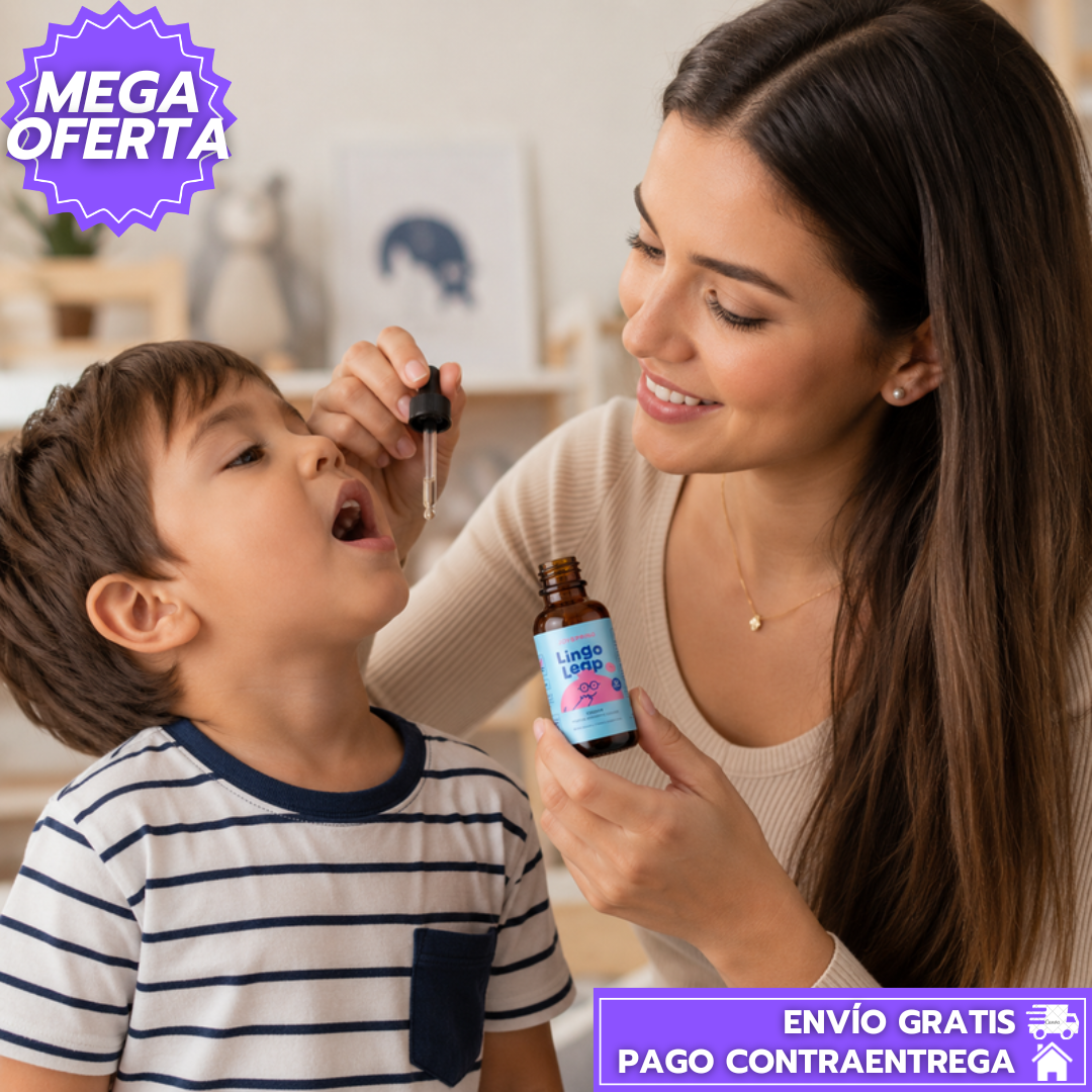 Lingo Leap: Gotas naturales para apoyar el habla, la comunicación y el aprendizaje infantil.