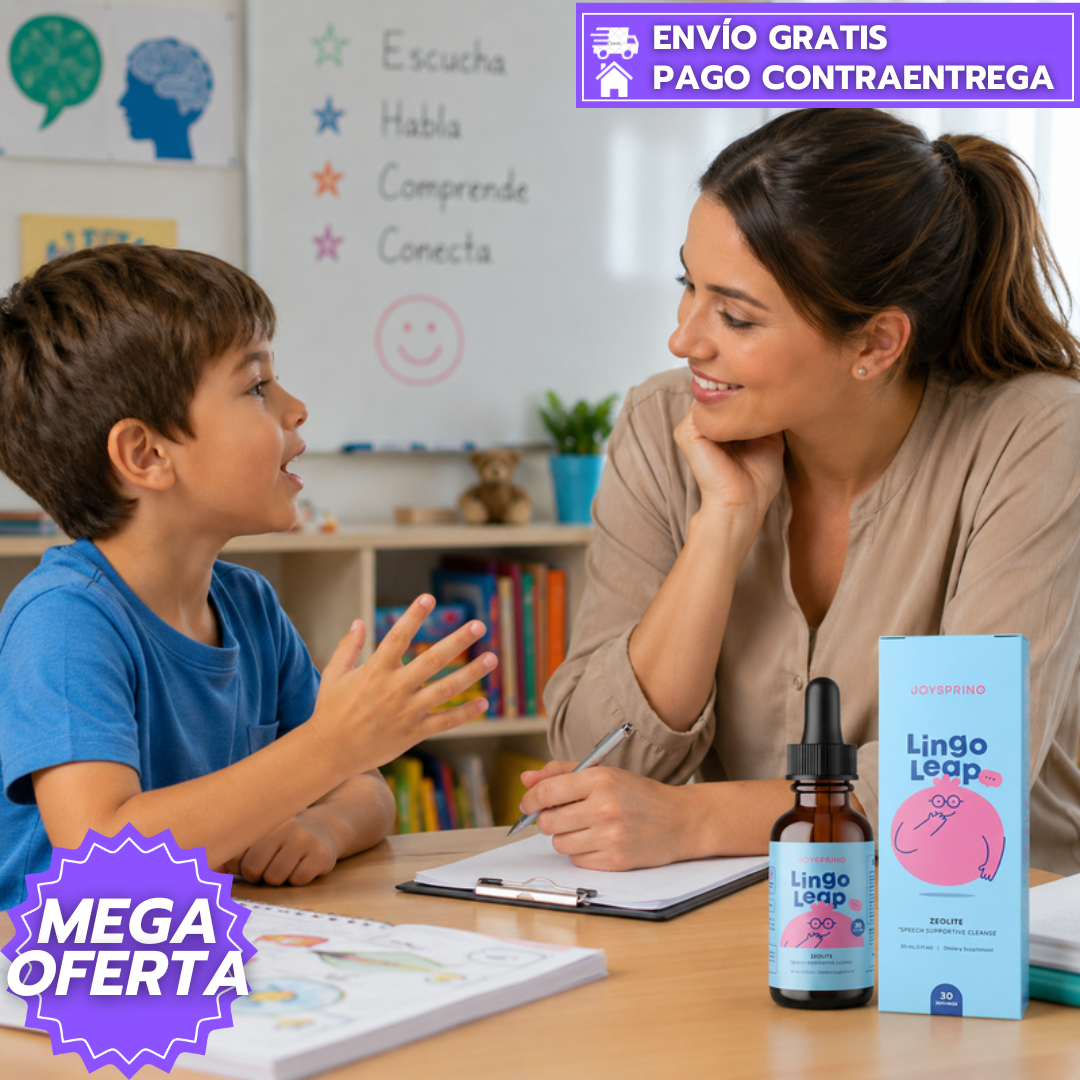 Lingo Leap: Gotas naturales para apoyar el habla, la comunicación y el aprendizaje infantil.