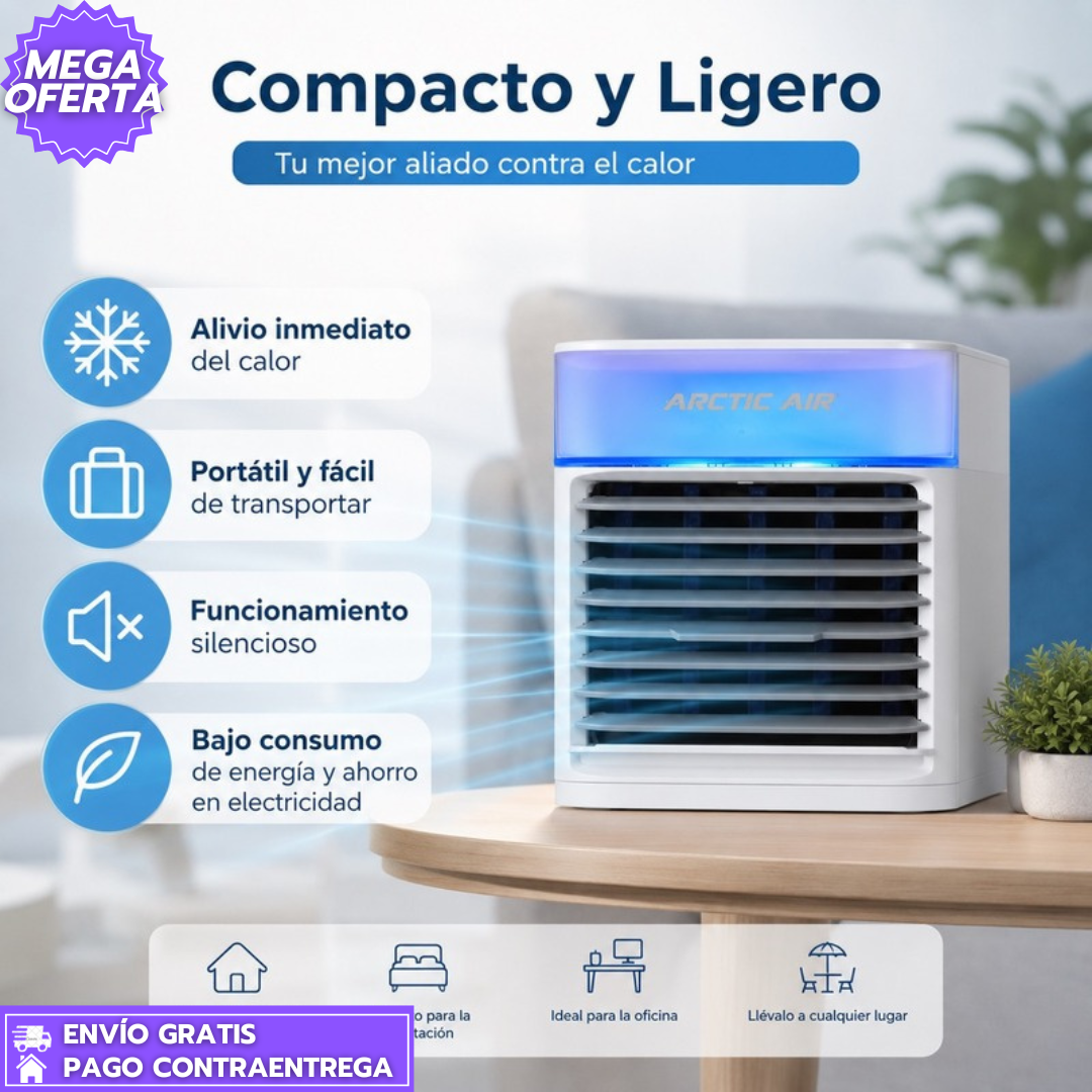 CoolFusion: Enfriador portátil que refresca al instante cualquier espacio.
