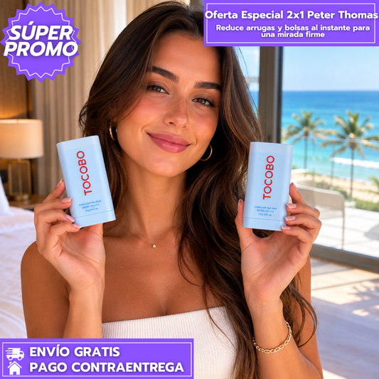 Oferta Especial 2x1 TOCOBO: Protector solar facial en barra con alta protección UV.